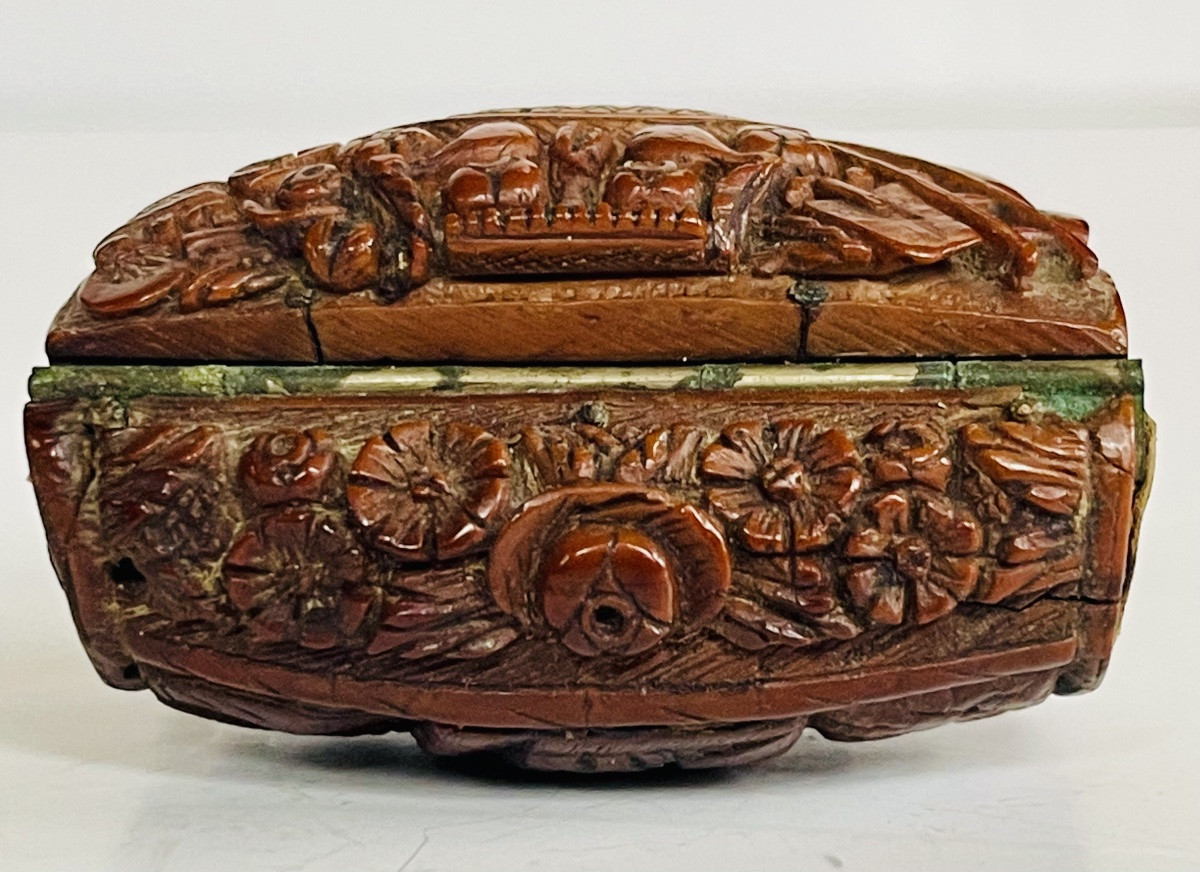 Boîte à priser en corozo sculpté-photo-4